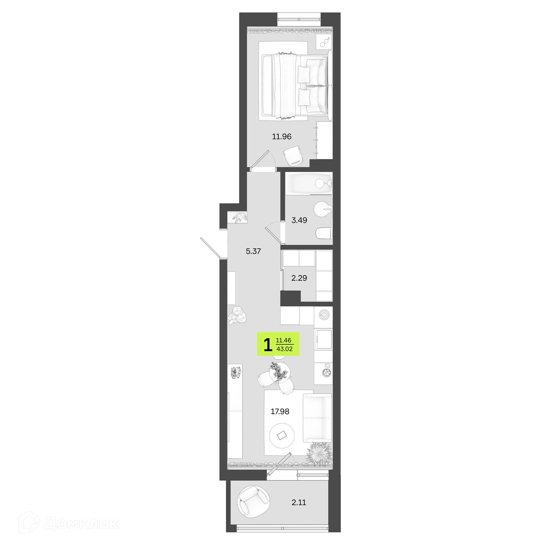 Фото квартиры в ЖК Новый Фамильный