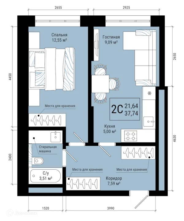 Квартира в ЖК VETER (Ветер)