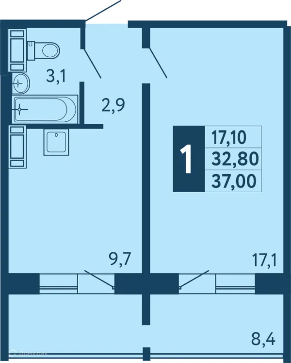 Квартира в ЖК "Новая Дема"