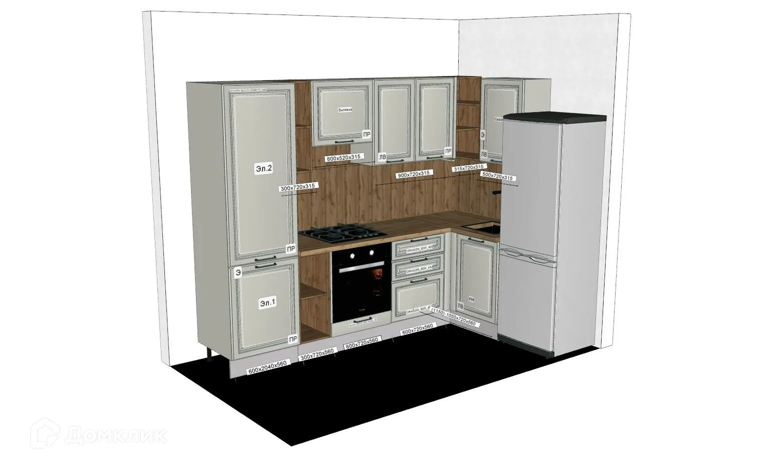 Планировка 2-комнатной квартиры 60.19 м² в ЖК Город Природы, г. Уфа — фото 5