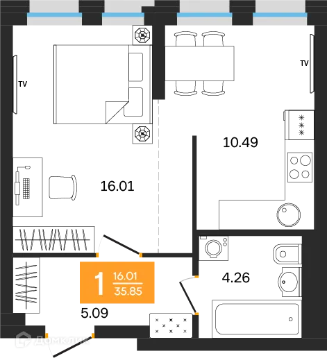 Фото квартиры в ЖК Грани