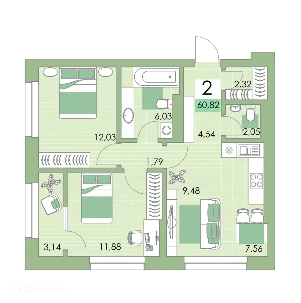 Квартира в ЖК Квартал Самоцветы
