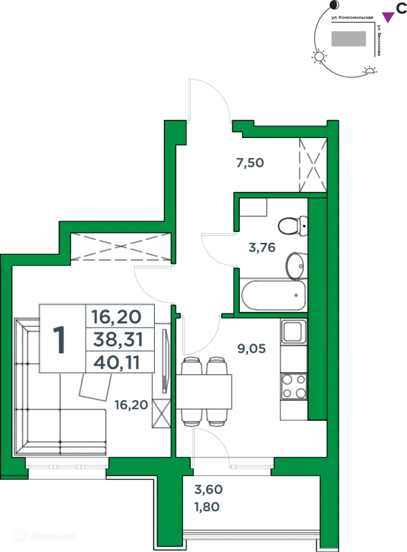 Квартира в ЖК Сапфир