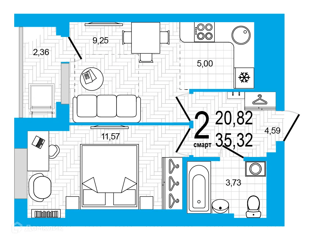 Фото квартиры в ЖК Экогород "Яркий"