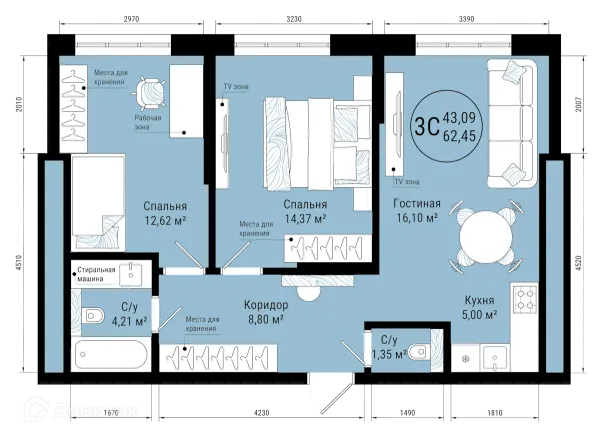 Квартира в ЖК VETER (Ветер)