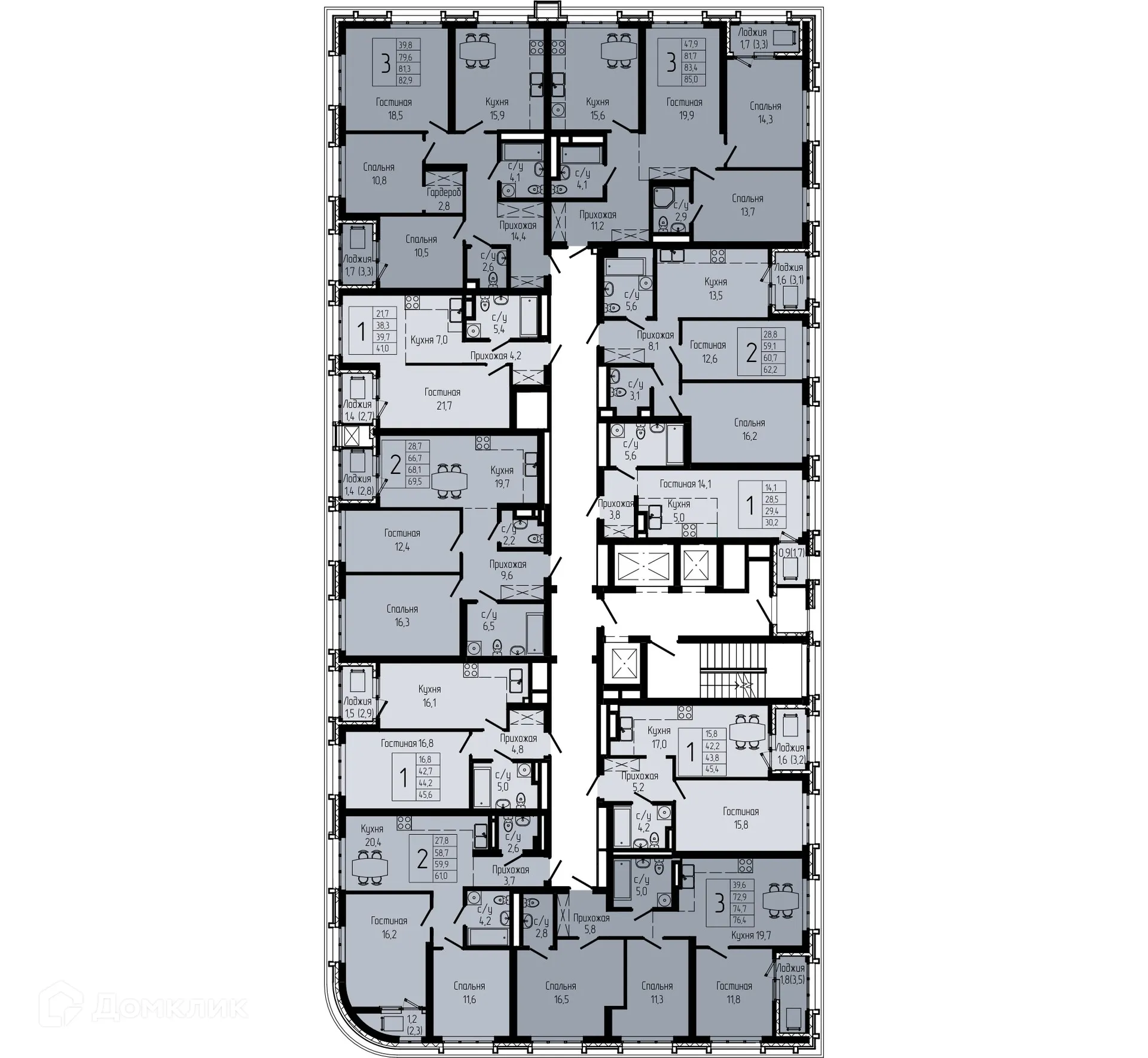 Планировка студии квартиры 29.4 м² в ЖК АУРУМ, г. Уфа — фото 2