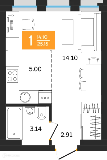 Фото квартиры в ЖК Грани