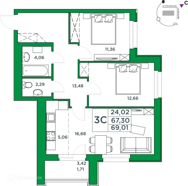 Квартира в ЖК Сапфир