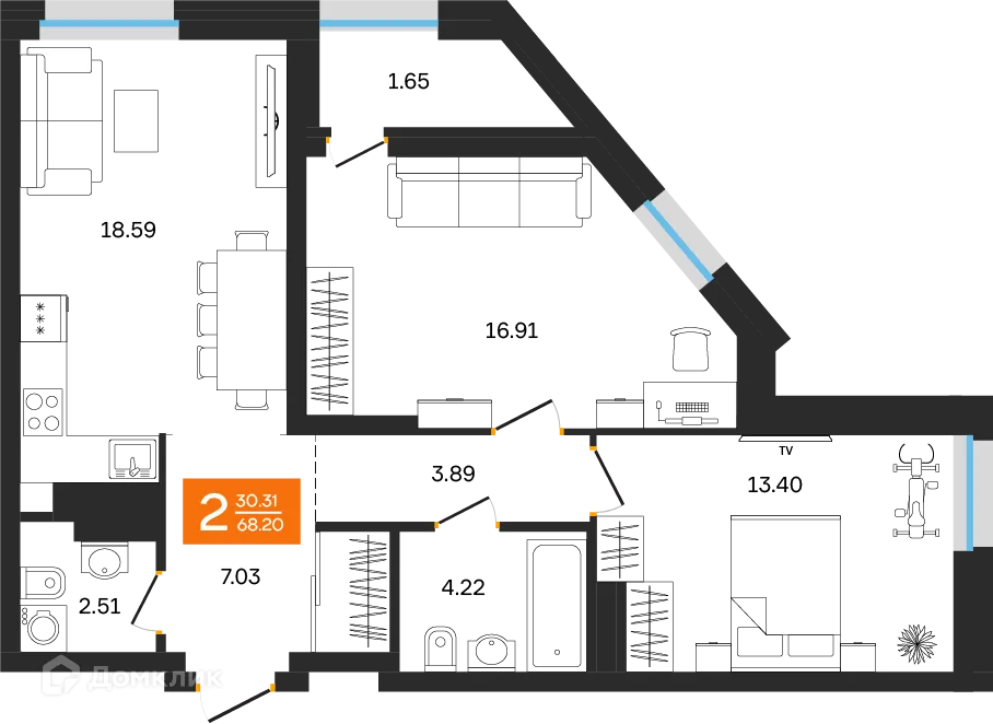 Фото квартиры в ЖК Грани