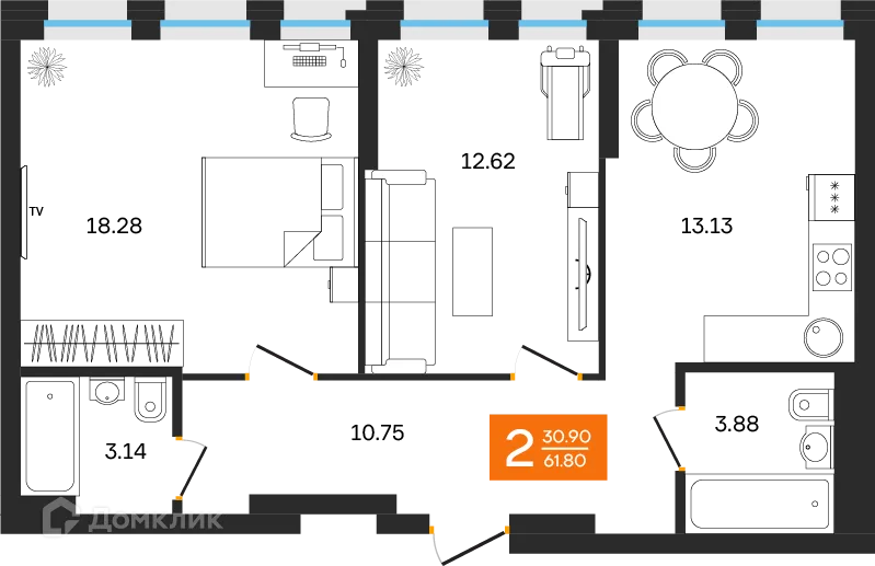 Фото квартиры в ЖК Грани