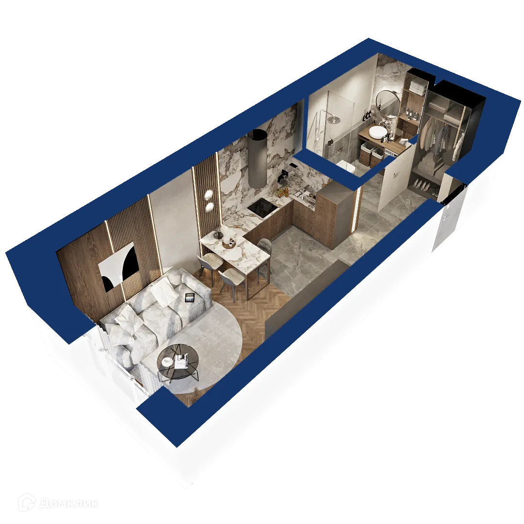 Планировка студии квартиры 28.13 м² в ЖК Вершина, г. Уфа — фото 1