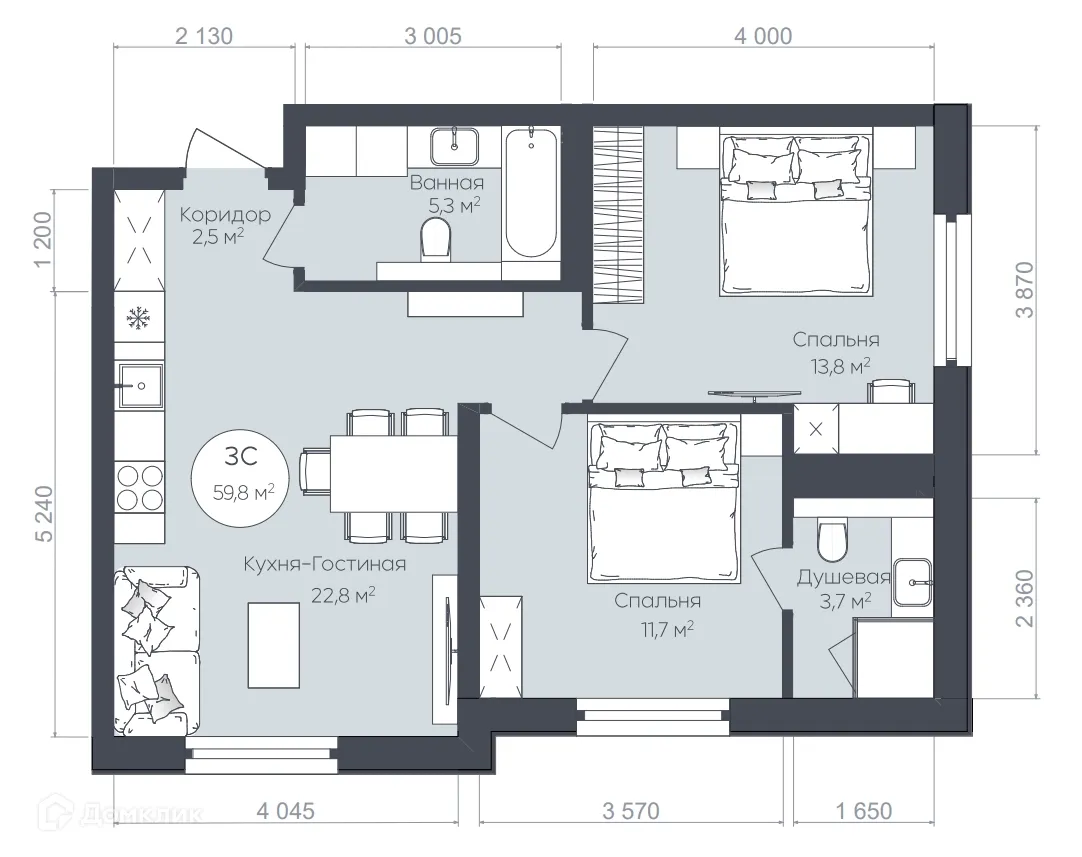 Фото квартиры в ЖК "Le CRISTAL" (Ле Кристал)