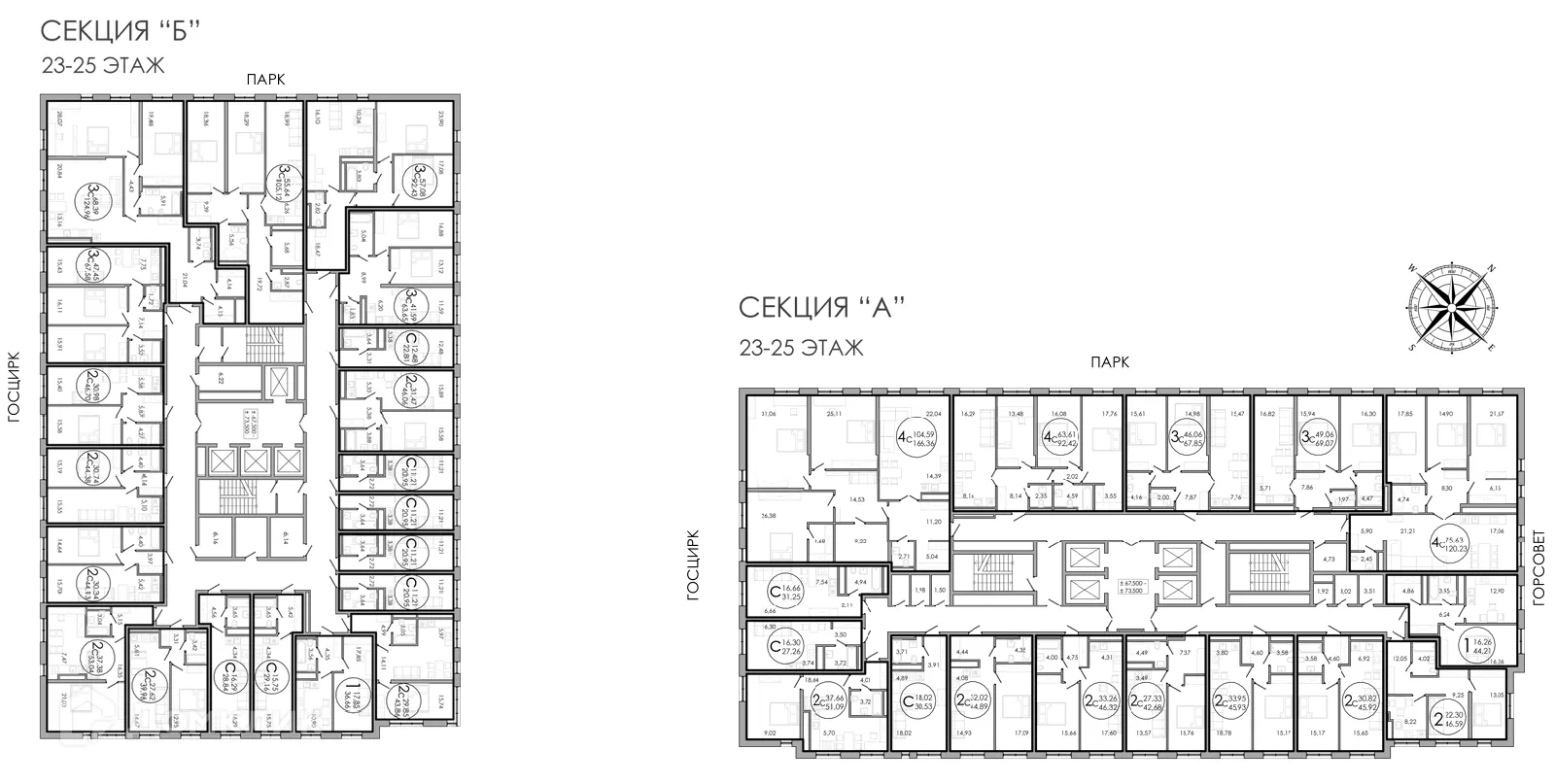 Планировка 4-комнатной квартиры 166.36 м² в ЖК THE PRIME, г. Уфа — фото 2