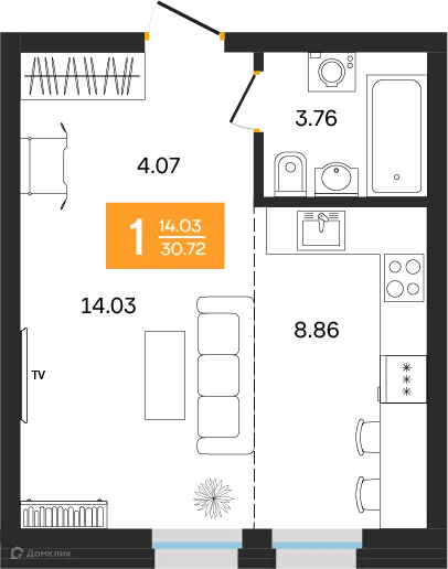 Фото квартиры в ЖК Грани