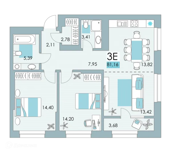Квартира в ЖК Квартал Самоцветы