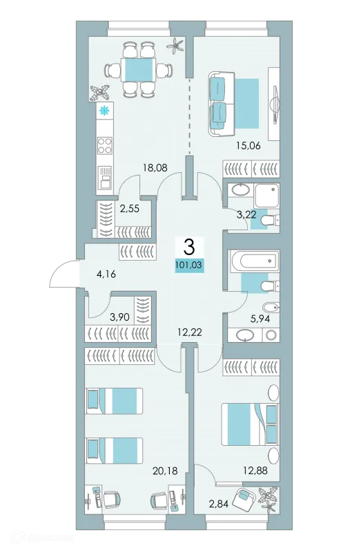 Квартира в ЖК Квартал Самоцветы