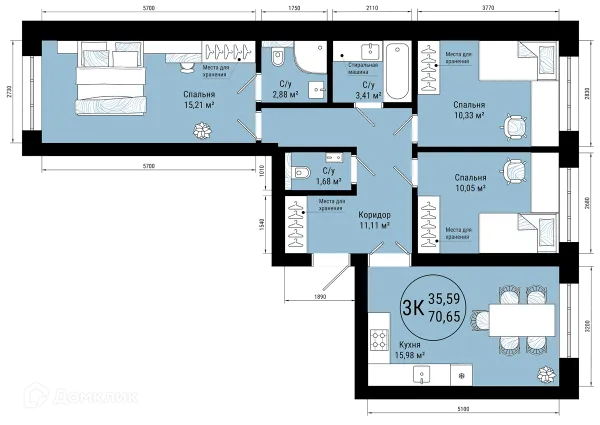 Квартира в ЖК VETER (Ветер)