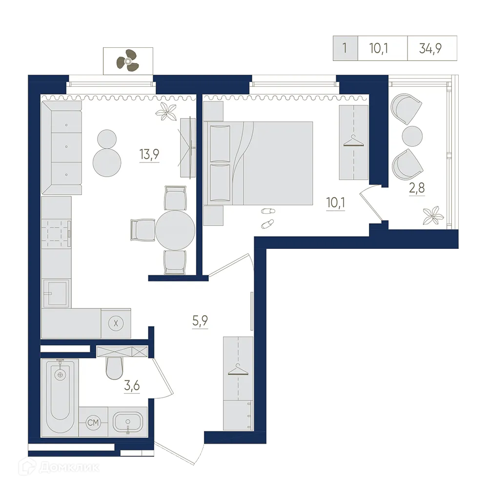 Фото квартиры в ЖК Экогород "Яркий"