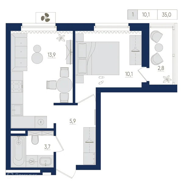 Квартира в ЖК Экогород "Яркий"