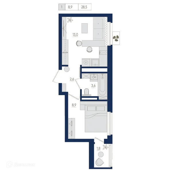 Квартира в ЖК Экогород "Яркий"