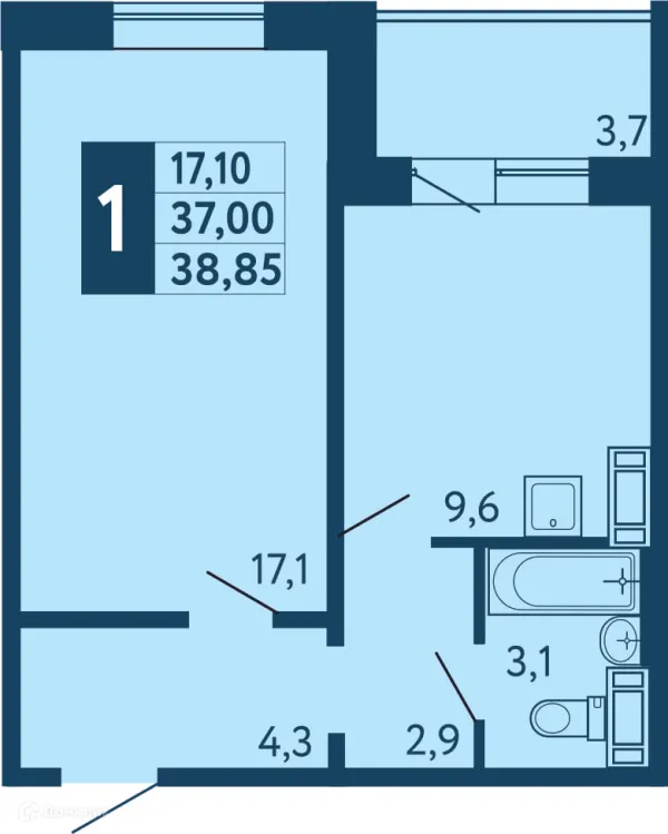 Квартира в ЖК "Новая Дема"