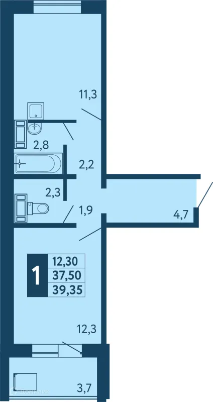 Квартира в ЖК "Новая Дема"