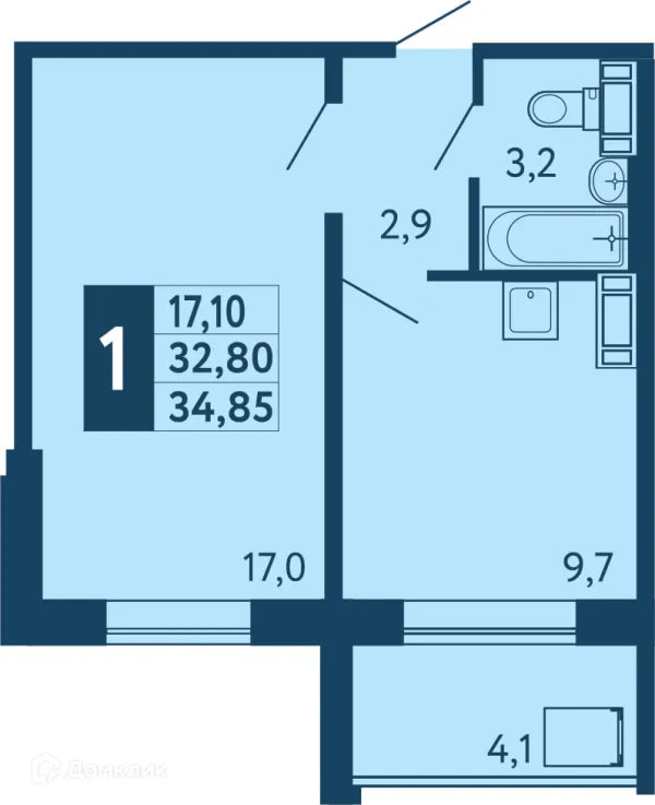 Квартира в ЖК "Новая Дема"