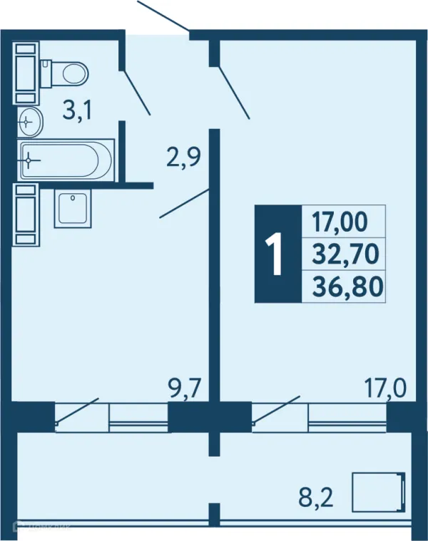 Квартира в ЖК "Новая Дема"