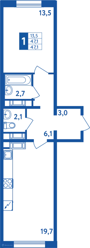 Квартира в ЖК "Новая Дема"