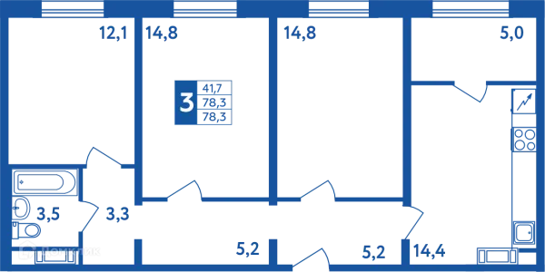 Квартира в ЖК "Новая Дема"