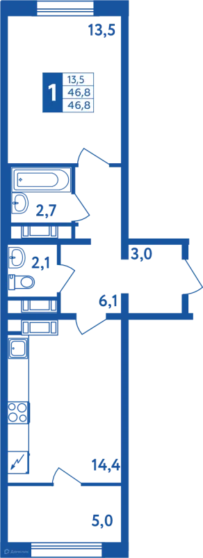 Квартира в ЖК "Новая Дема"