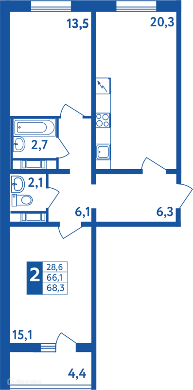 Квартира в ЖК "Новая Дема"
