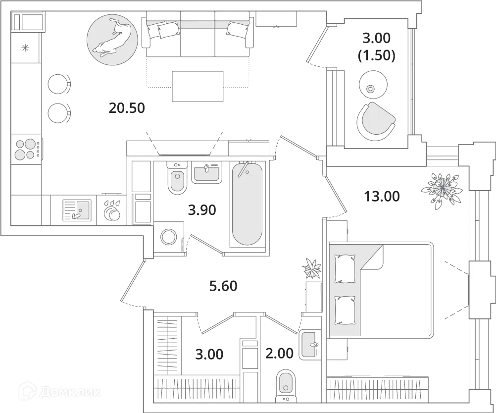 Фото квартиры в ЖК "Тайм Сквер"