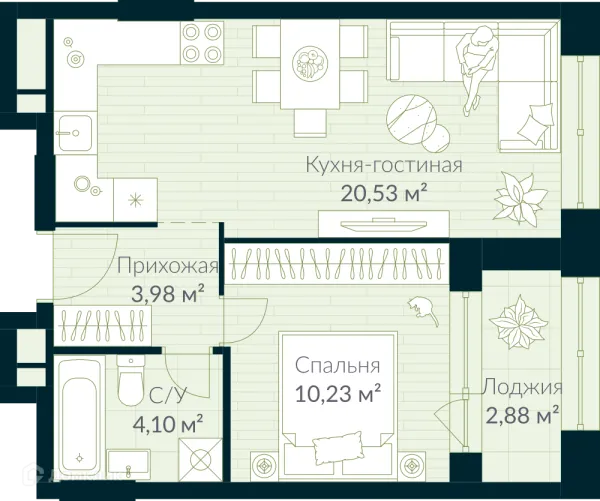 Квартира в ЖК URMAN Сity (Урман Сити)