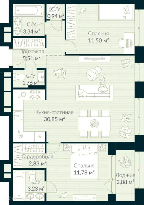 Квартира в ЖК URMAN Сity (Урман Сити)
