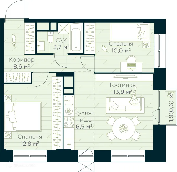 Квартира в ЖК URMAN Сity (Урман Сити)