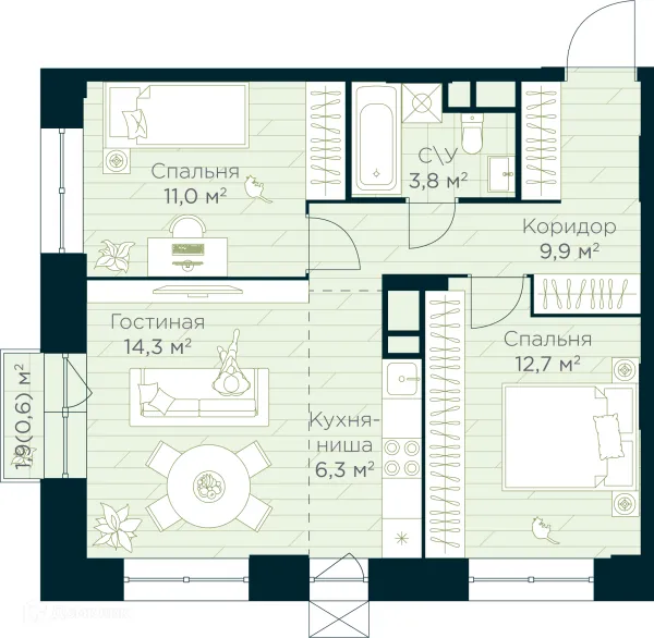 Квартира в ЖК URMAN Сity (Урман Сити)