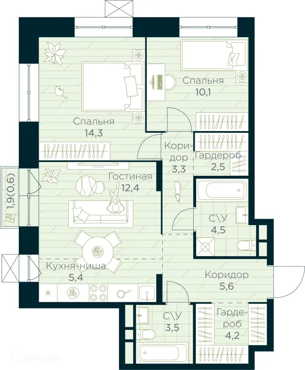 Квартира в ЖК URMAN Сity (Урман Сити)