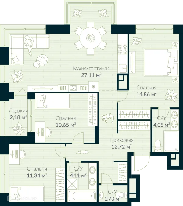 Квартира в ЖК URMAN Сity (Урман Сити)