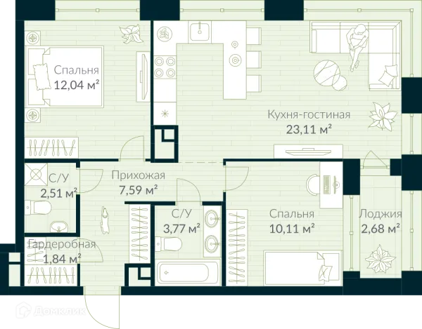 Квартира в ЖК URMAN Сity (Урман Сити)