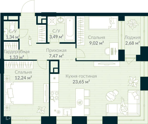 Квартира в ЖК URMAN Сity (Урман Сити)
