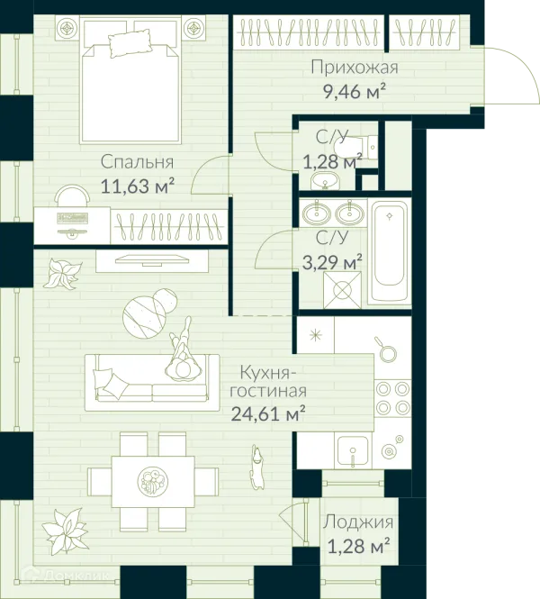 Квартира в ЖК URMAN Сity (Урман Сити)