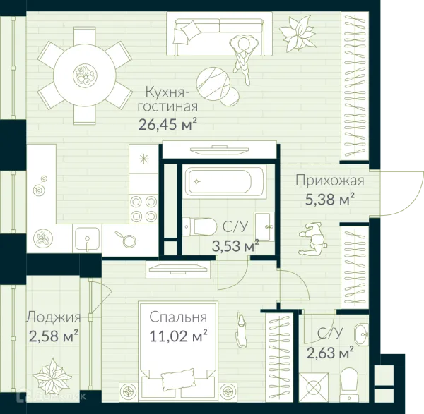 Квартира в ЖК URMAN Сity (Урман Сити)