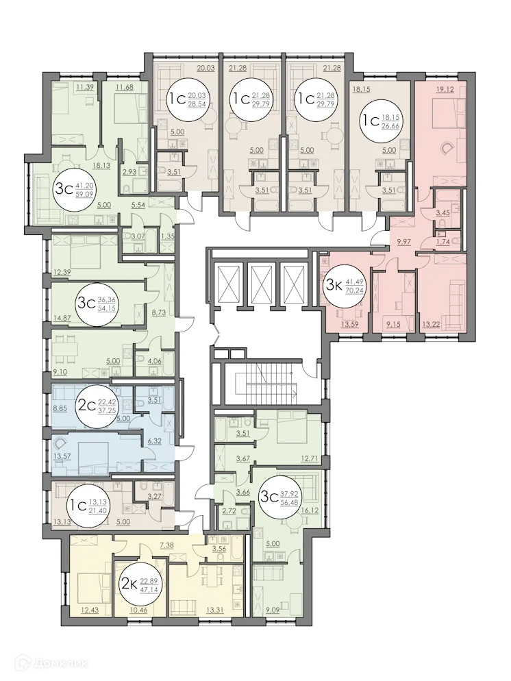 Планировка 1-комнатной квартиры 26.66 м² в ЖК VETER (Ветер), г. Уфа — фото 2