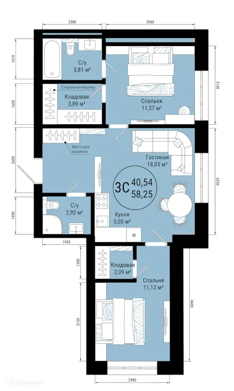 Квартира в ЖК VETER (Ветер)