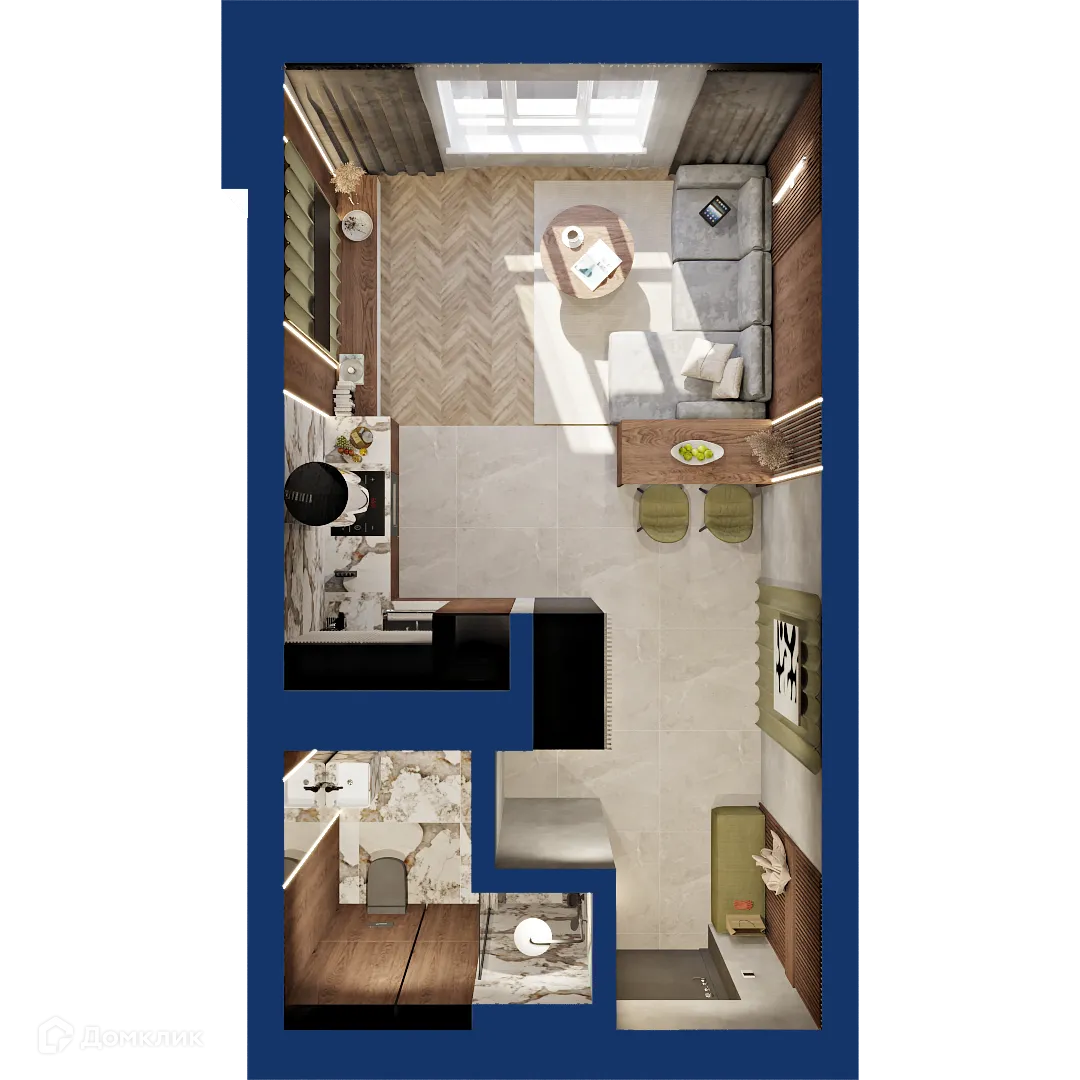 Планировка студии квартиры 29.75 м² в ЖК Вершина, г. Уфа — фото 2