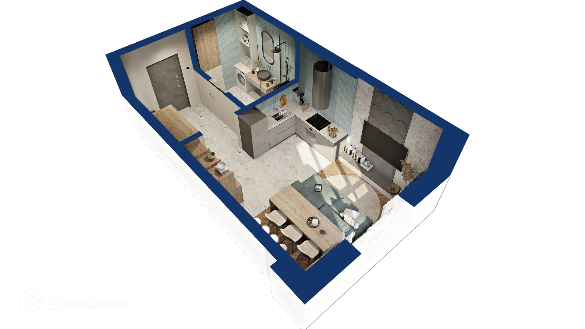 Планировка студии квартиры 29.92 м² в ЖК Вершина, г. Уфа — фото 1