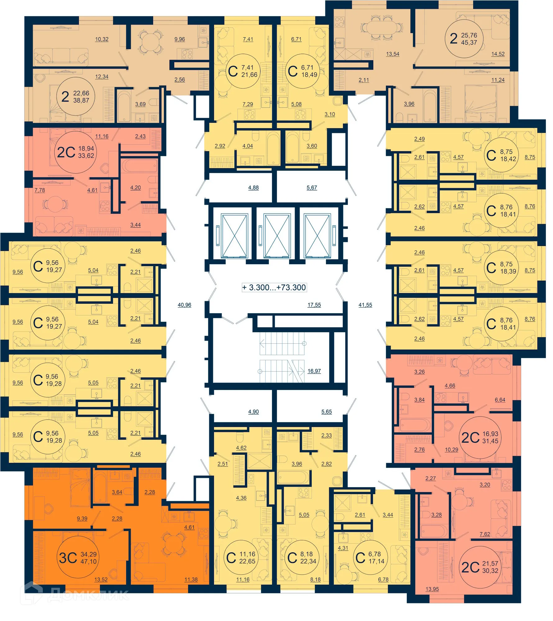 Планировка студии квартиры 22.65 м² в ЖК РИВЕР, г. Уфа — фото 2