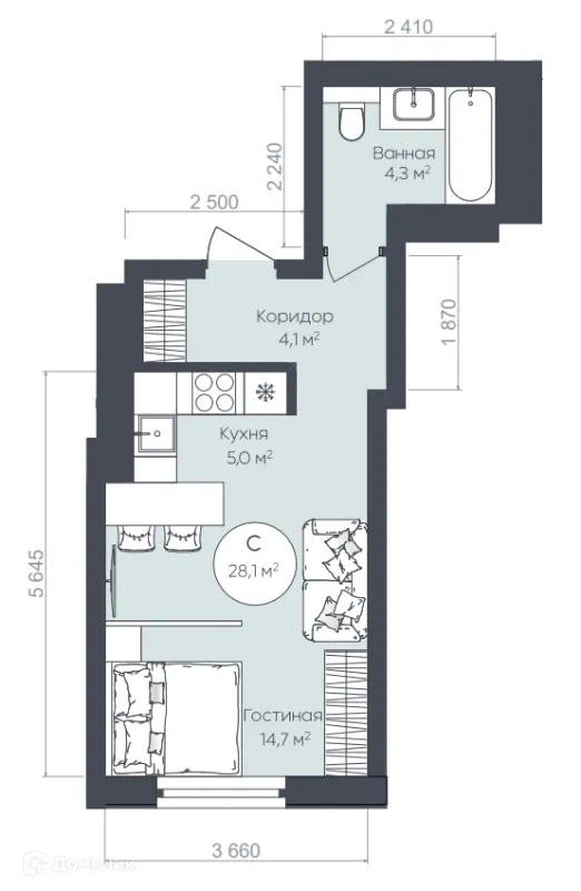 Квартира в ЖК "Le CRISTAL" (Ле Кристал)