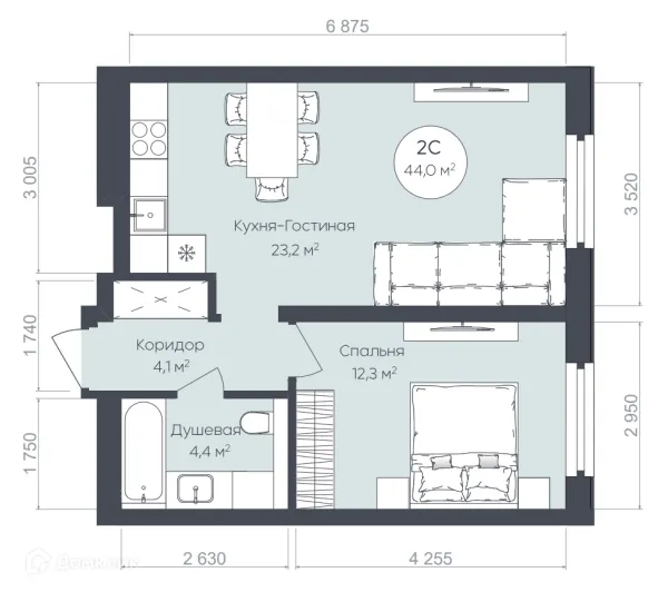 Квартира в ЖК "Le CRISTAL" (Ле Кристал)